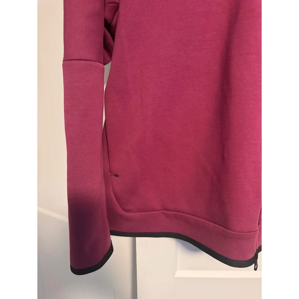 Nike Tech Fleece Full Zip Hoodie Burgundy Unisex XXL - Picture 4 of 10